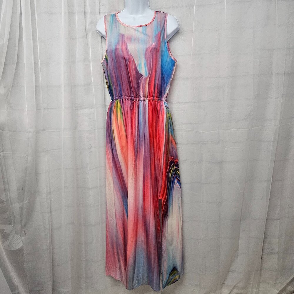 Misslook Dress Maxi Rainbow Sleeveless Festival S